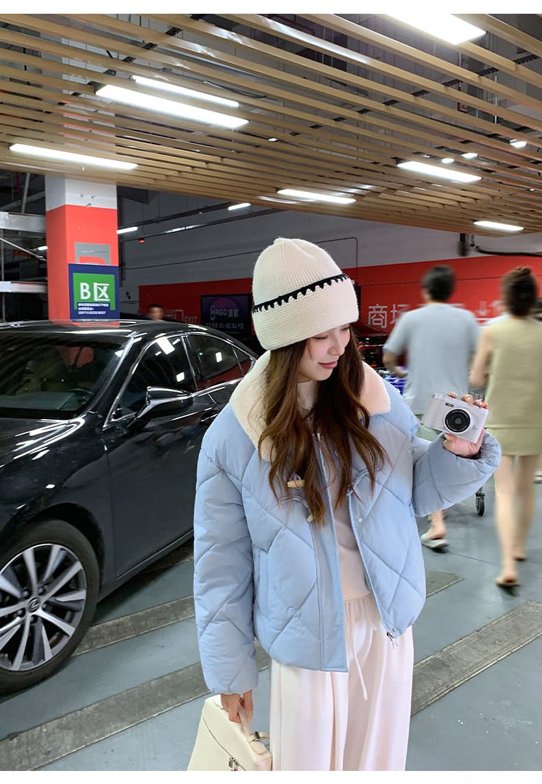 한 부서 가을 겨울철 새로운 폴로 칼라 작은 키 아래 면화 의류 여성 다용도 루즈핏 작은 키 캐주얼 면 옷 재킷 상세 이미지 23