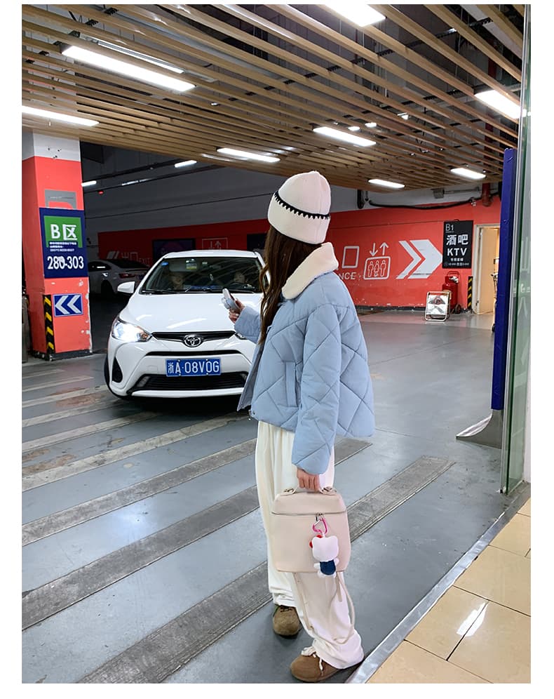 한 부서 가을 겨울철 새로운 폴로 칼라 작은 키 아래 면화 의류 여성 다용도 루즈핏 작은 키 캐주얼 면 옷 재킷 상세 이미지 24