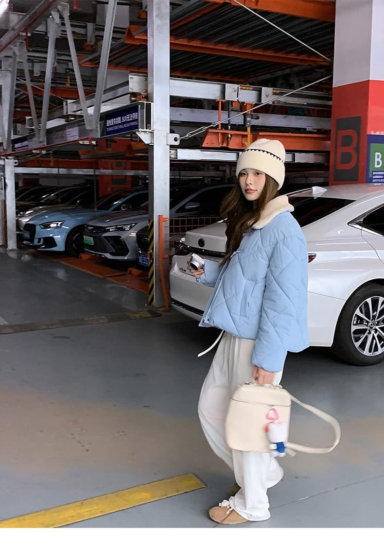 한 부서 가을 겨울철 새로운 폴로 칼라 작은 키 아래 면화 의류 여성 다용도 루즈핏 작은 키 캐주얼 면 옷 재킷 상세 이미지 29