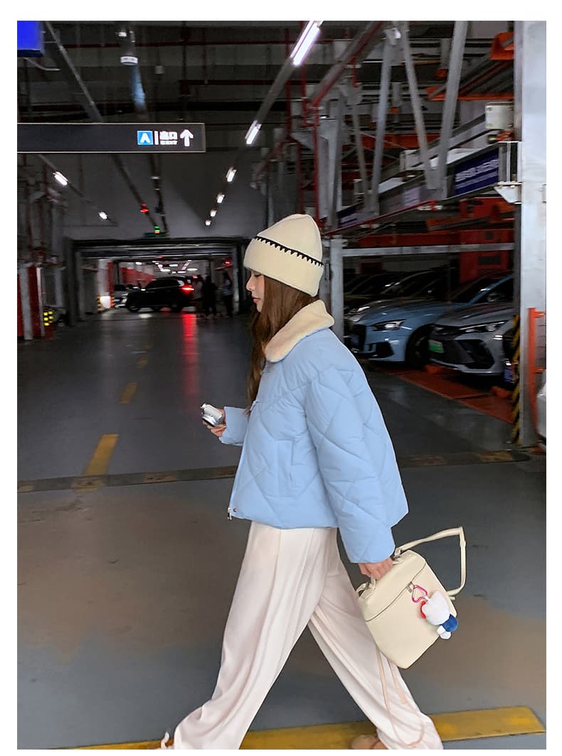 한 부서 가을 겨울철 새로운 폴로 칼라 작은 키 아래 면화 의류 여성 다용도 루즈핏 작은 키 캐주얼 면 옷 재킷 상세 이미지 31