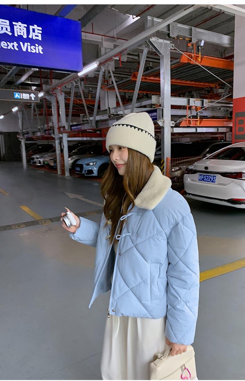 한 부서 가을 겨울철 새로운 폴로 칼라 작은 키 아래 면화 의류 여성 다용도 루즈핏 작은 키 캐주얼 면 옷 재킷 상세 이미지 33