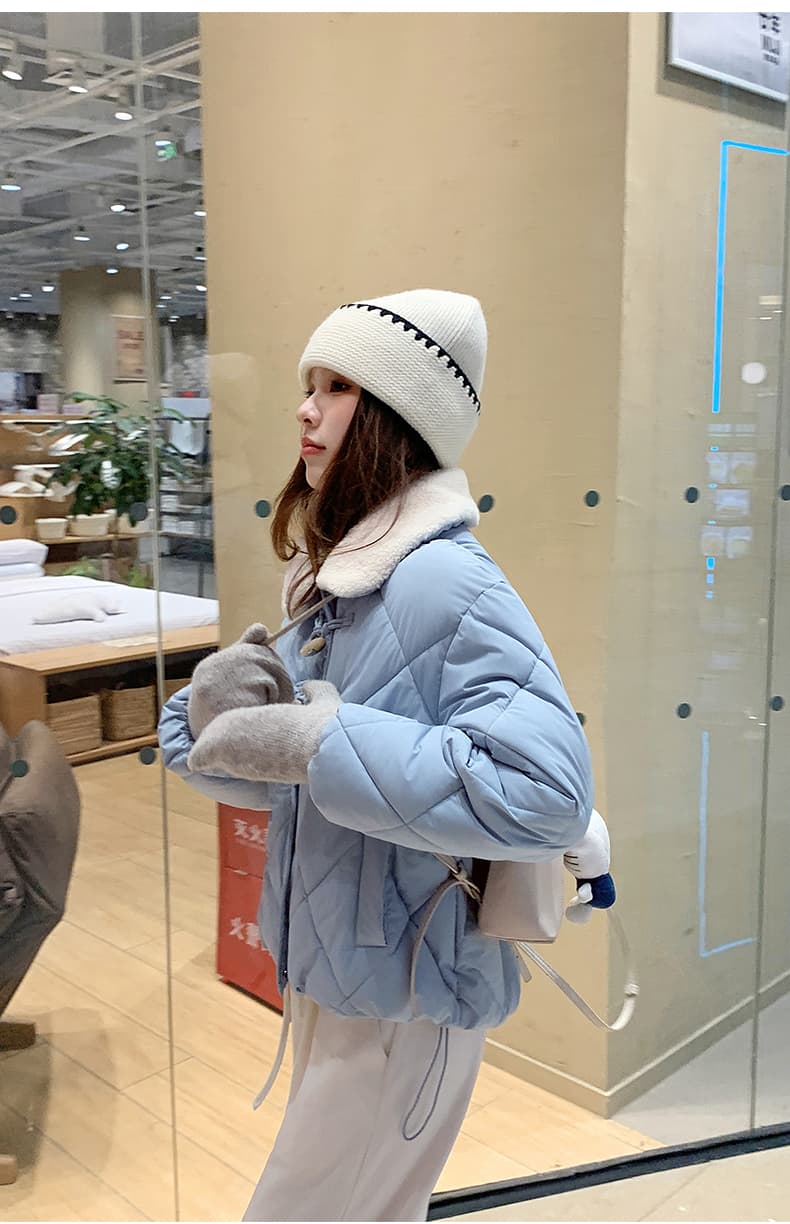 한 부서 가을 겨울철 새로운 폴로 칼라 작은 키 아래 면화 의류 여성 다용도 루즈핏 작은 키 캐주얼 면 옷 재킷 상세 이미지 34