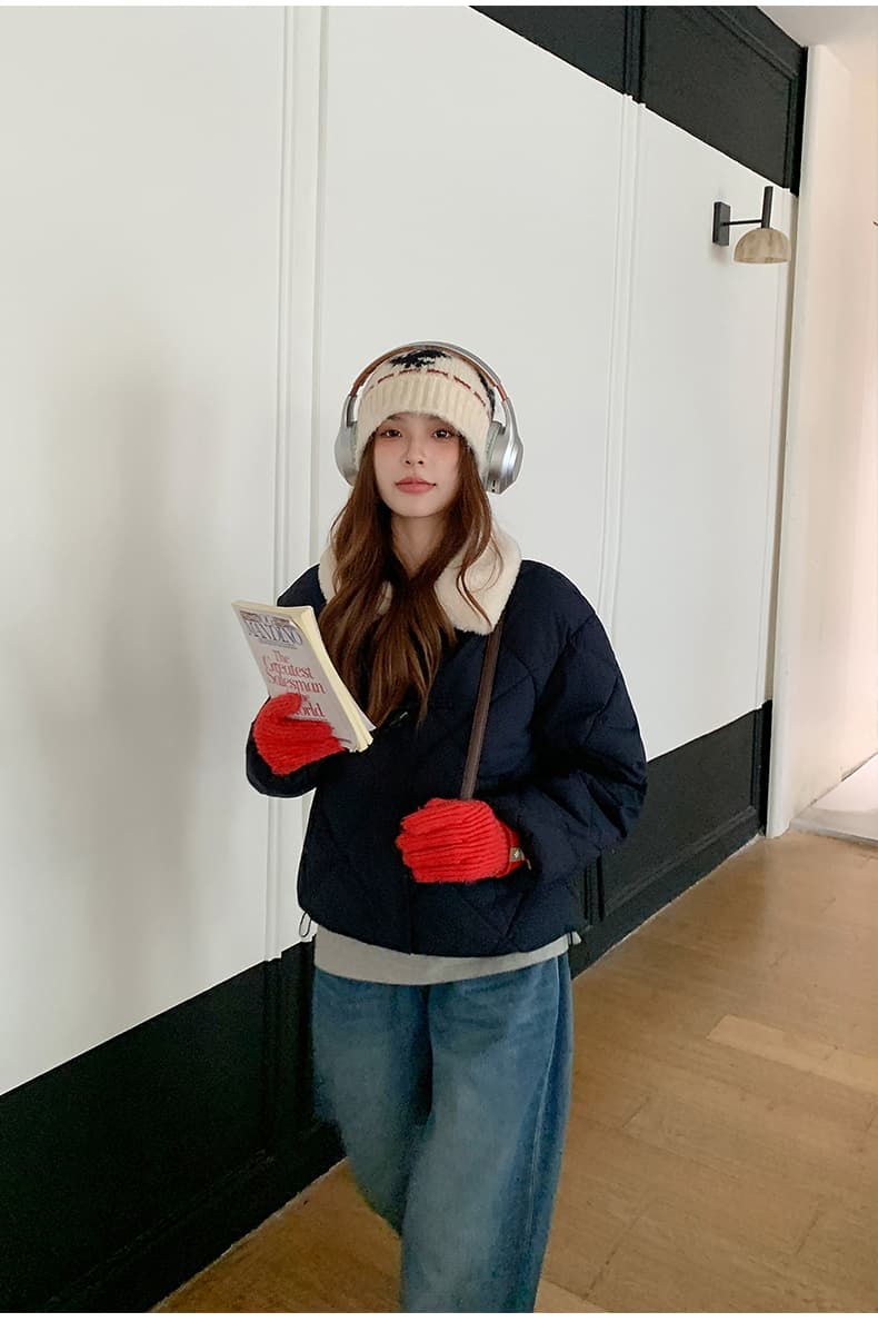 한 부서 가을 겨울철 새로운 폴로 칼라 작은 키 아래 면화 의류 여성 다용도 루즈핏 작은 키 캐주얼 면 옷 재킷 상세 이미지 35