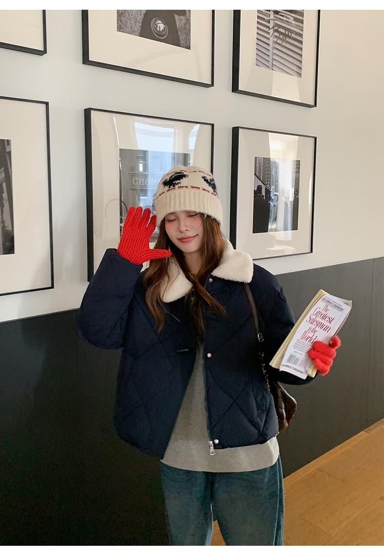 한 부서 가을 겨울철 새로운 폴로 칼라 작은 키 아래 면화 의류 여성 다용도 루즈핏 작은 키 캐주얼 면 옷 재킷 상세 이미지 41