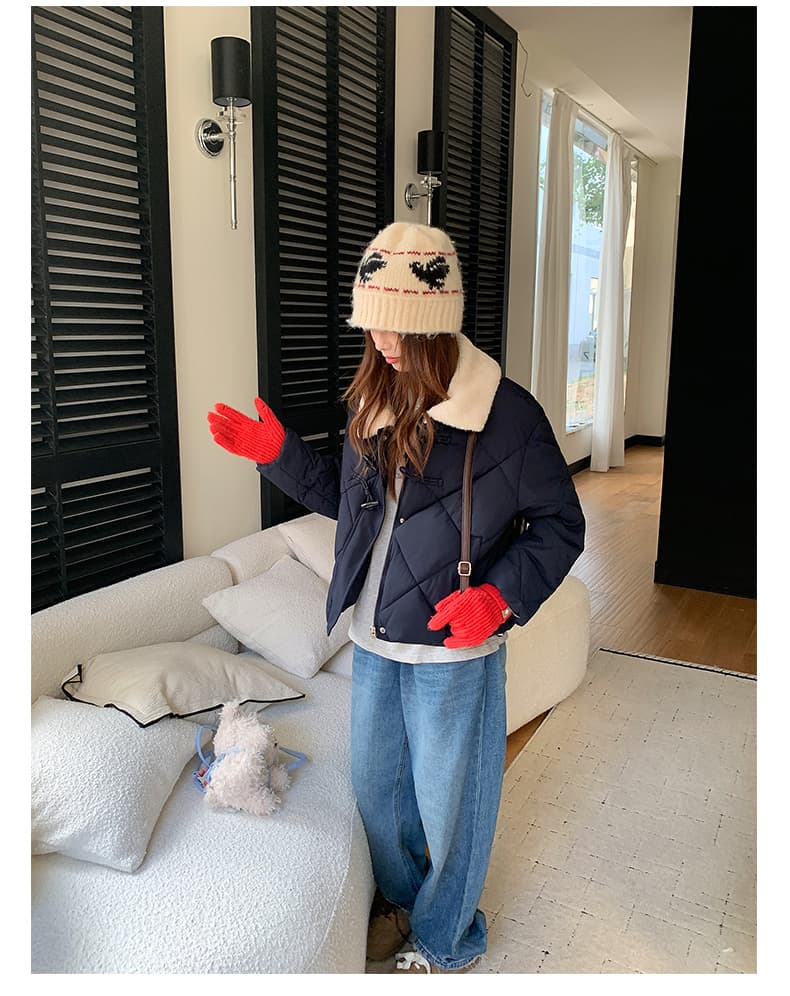 한 부서 가을 겨울철 새로운 폴로 칼라 작은 키 아래 면화 의류 여성 다용도 루즈핏 작은 키 캐주얼 면 옷 재킷 상세 이미지 42
