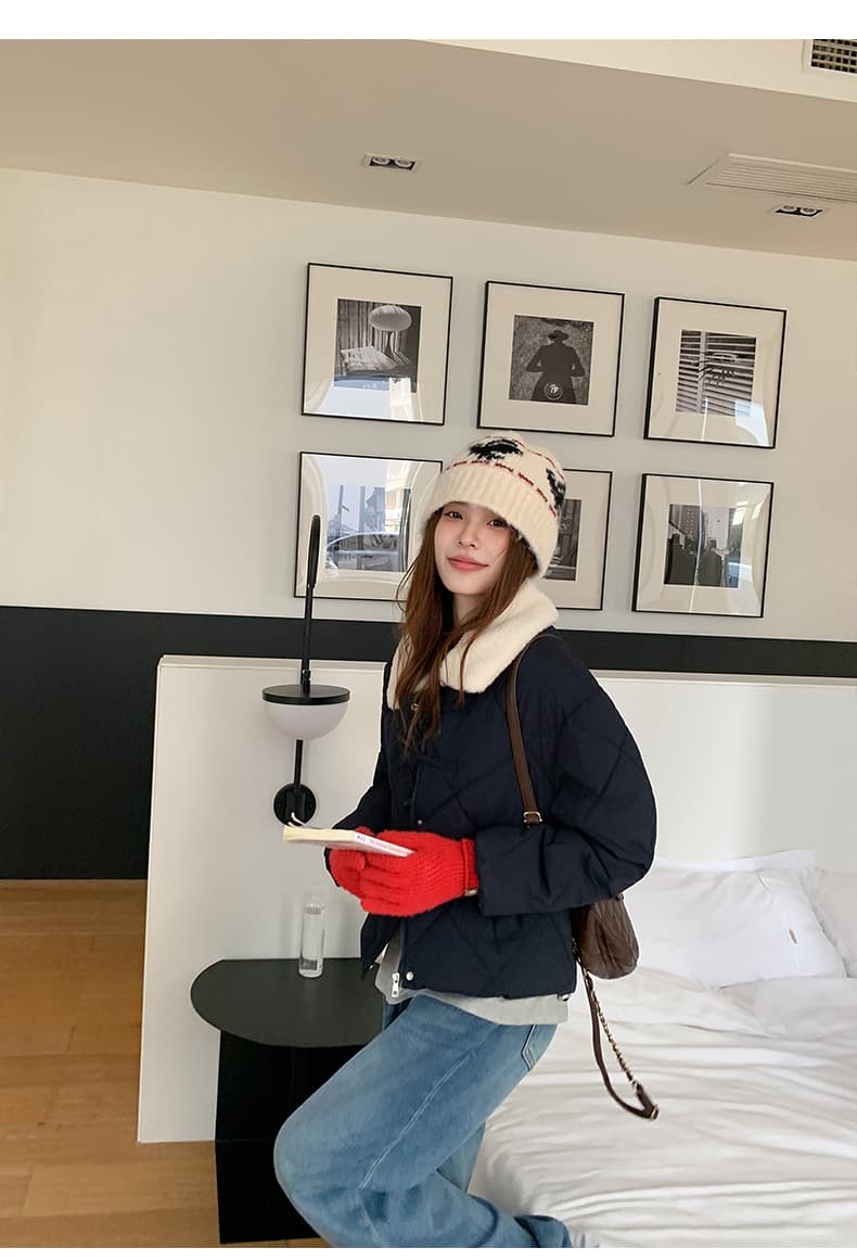 한 부서 가을 겨울철 새로운 폴로 칼라 작은 키 아래 면화 의류 여성 다용도 루즈핏 작은 키 캐주얼 면 옷 재킷 상세 이미지 44