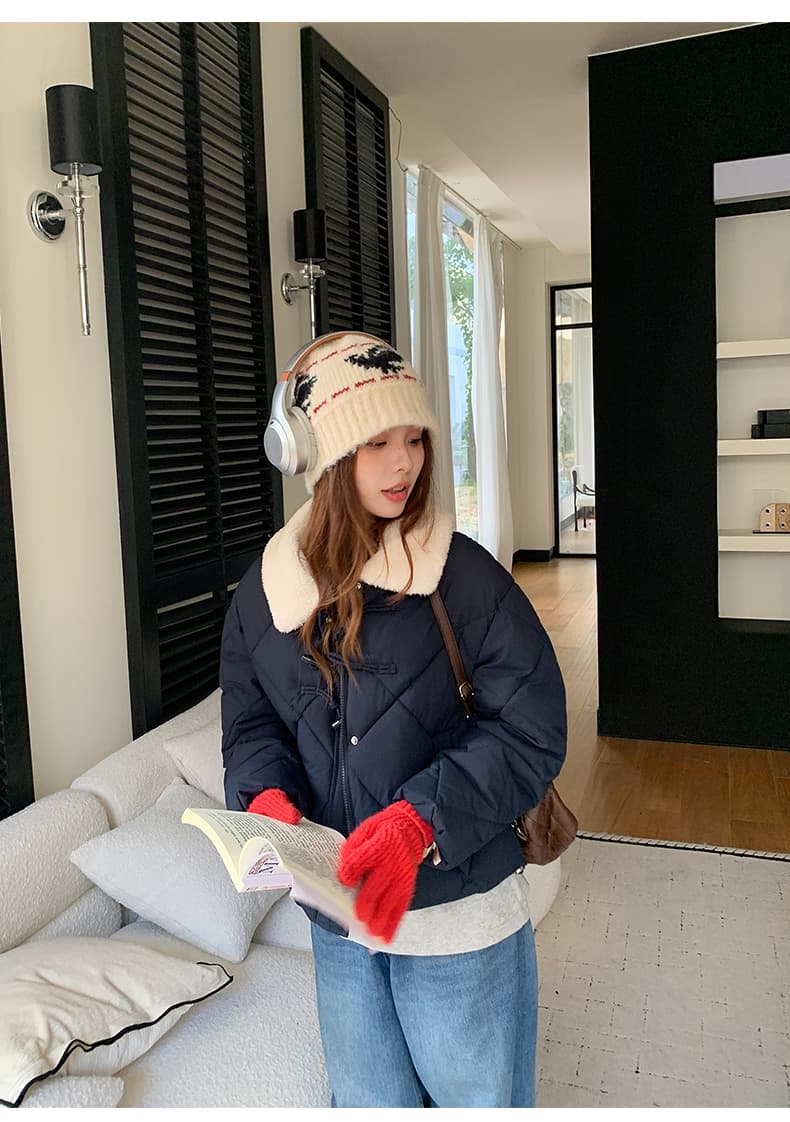 한 부서 가을 겨울철 새로운 폴로 칼라 작은 키 아래 면화 의류 여성 다용도 루즈핏 작은 키 캐주얼 면 옷 재킷 상세 이미지 45