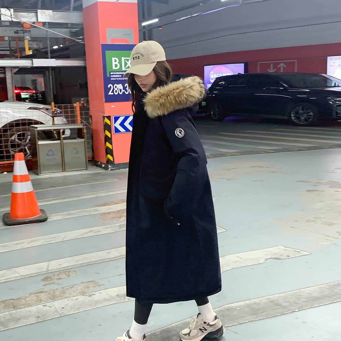 2026 겨울 새로운 면 의류 여자 중간 롱 코트 무릎 아래 워크웨어 목화 진딧물 빅 사이즈 두꺼운 루즈핏 겨울 의류 면 옷 재킷 이미지 3