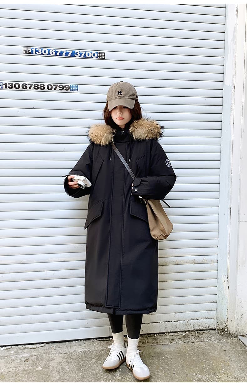 2026 겨울 새로운 면 의류 여자 중간 롱 코트 무릎 아래 워크웨어 목화 진딧물 빅 사이즈 두꺼운 루즈핏 겨울 의류 면 옷 재킷 상세 이미지 37