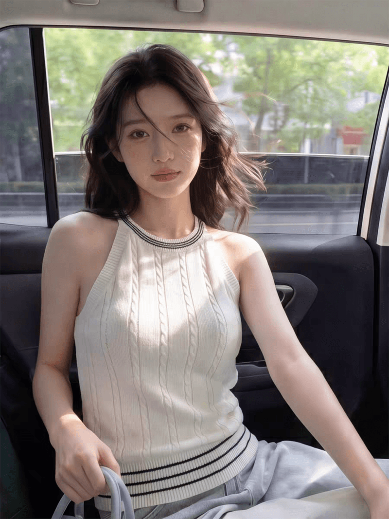 아메리칸 라운드 넥 꽈배기 맨위 새로운 니트 조끼 디자인 여름 몸매 가꾸기 슬림해 보이는 민소매 상세 이미지 12