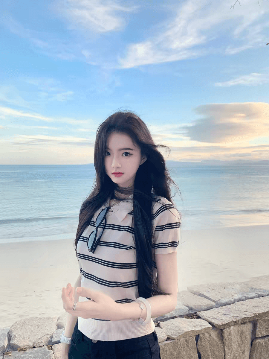 한국 스타일 학원 스타일 POLO 칼라 스트라이프 니트 반팔 여성 이른 가을 몸매 가꾸기 슬림해 보이는 다용도 디자인 센스 맨위 상세 이미지 23