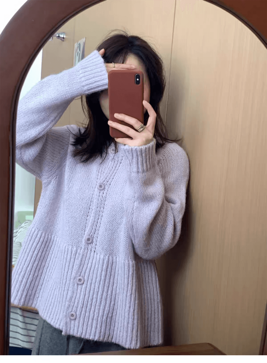 사탕 색상 연령 감소 품격 스웨터 여성 코트 봄과 가을 니트 오픈 가디건 한국 스타일 부드러운 얇은 코트 상세 이미지 10