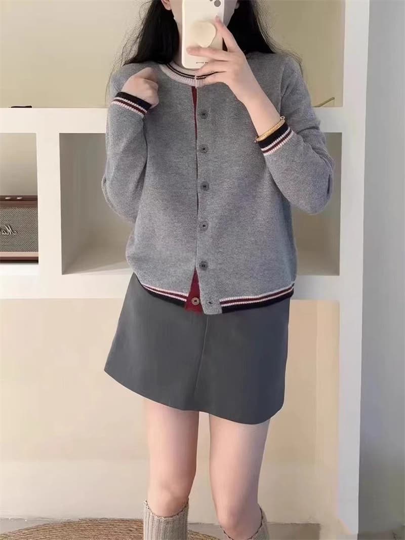 가을 겨울 새로운 여성 의류 패션 미니멀리즘 영국식 패치워크 색상 니트 오픈 가디건 스웨터 코트 고급 착용 가져 가라. 아름다운 맨위 상세 이미지 15