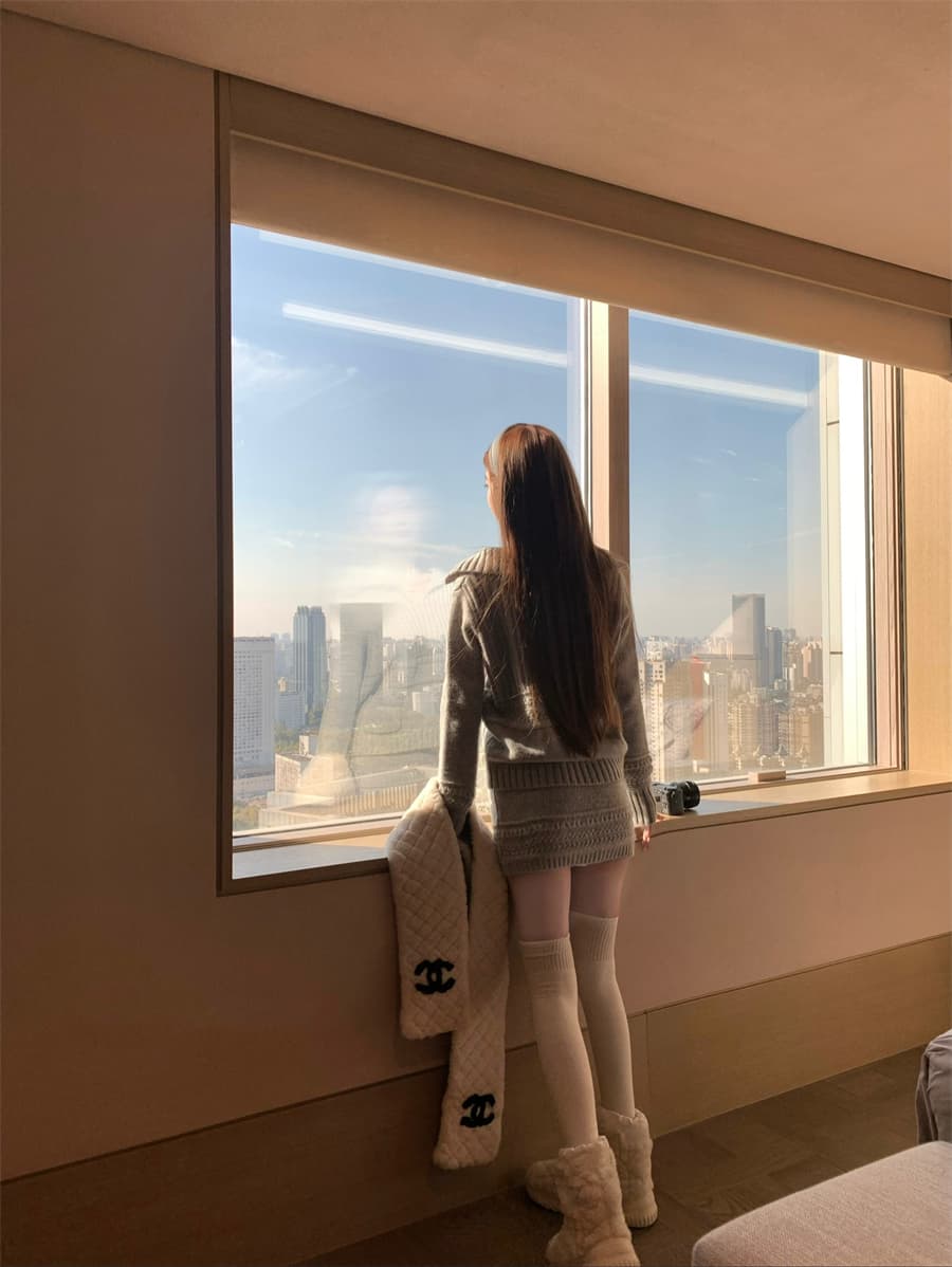 작은 키 한 부서 느긋한 바람 회색 니트 원피스 아이들 가을 겨울 새로운 스웨터 세트 타이트 스커트 투피스 세트 상세 이미지 37