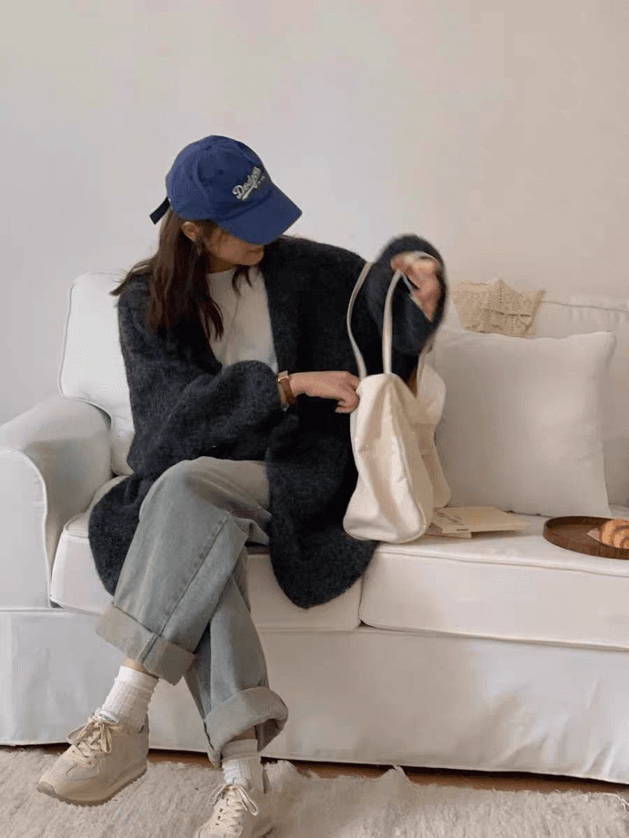 한 부서 느긋한 바람 부드러운 찹쌀 스웨터 여성 코트 가을 겨울 루즈핏 대 에디션 두꺼운 외국 가스 니트 오픈 가디건 외부 가져 가라. 상세 이미지 8