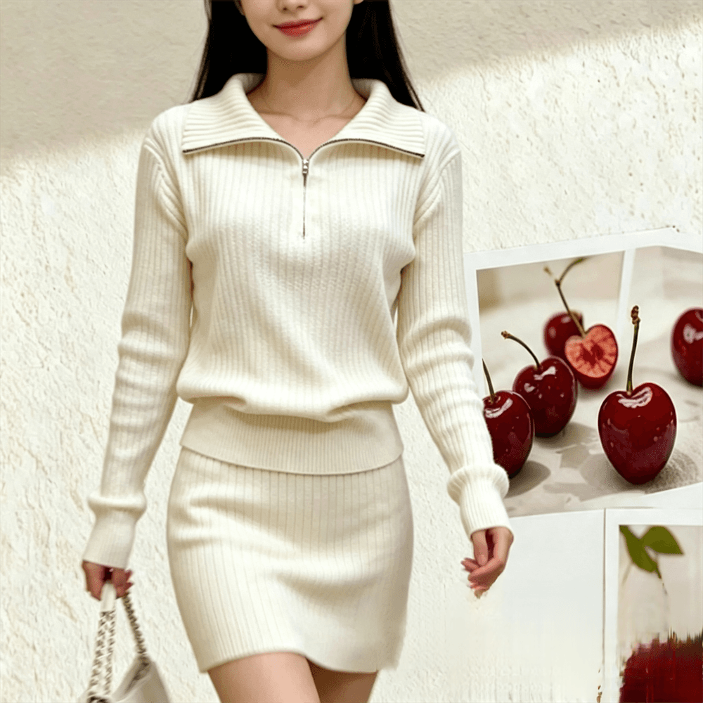 하프 지퍼 POLO 칼라 스웨터 니트 스웨터 여성 봄 가을 새로운 폴로 칼라 두꺼운 인사이드 가져 가라. 가을 겨울 만나는 맨위 상세 이미지 5