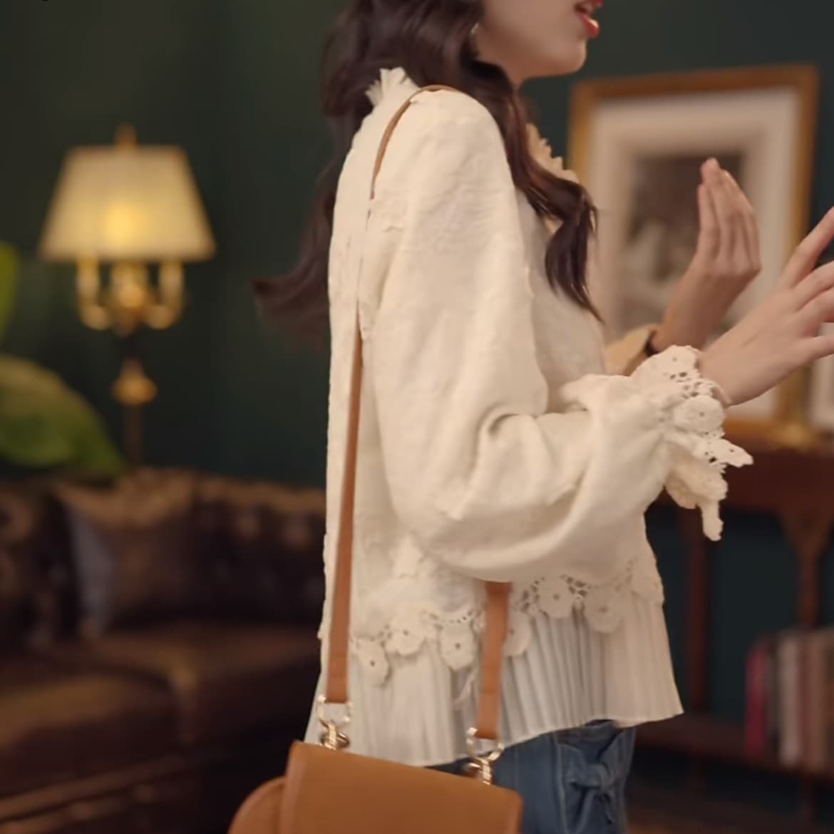 살구 배 홍콩 바람 레트로 단색 긴팔 루즈핏 슬림해 보이는 맨위 이미지 4