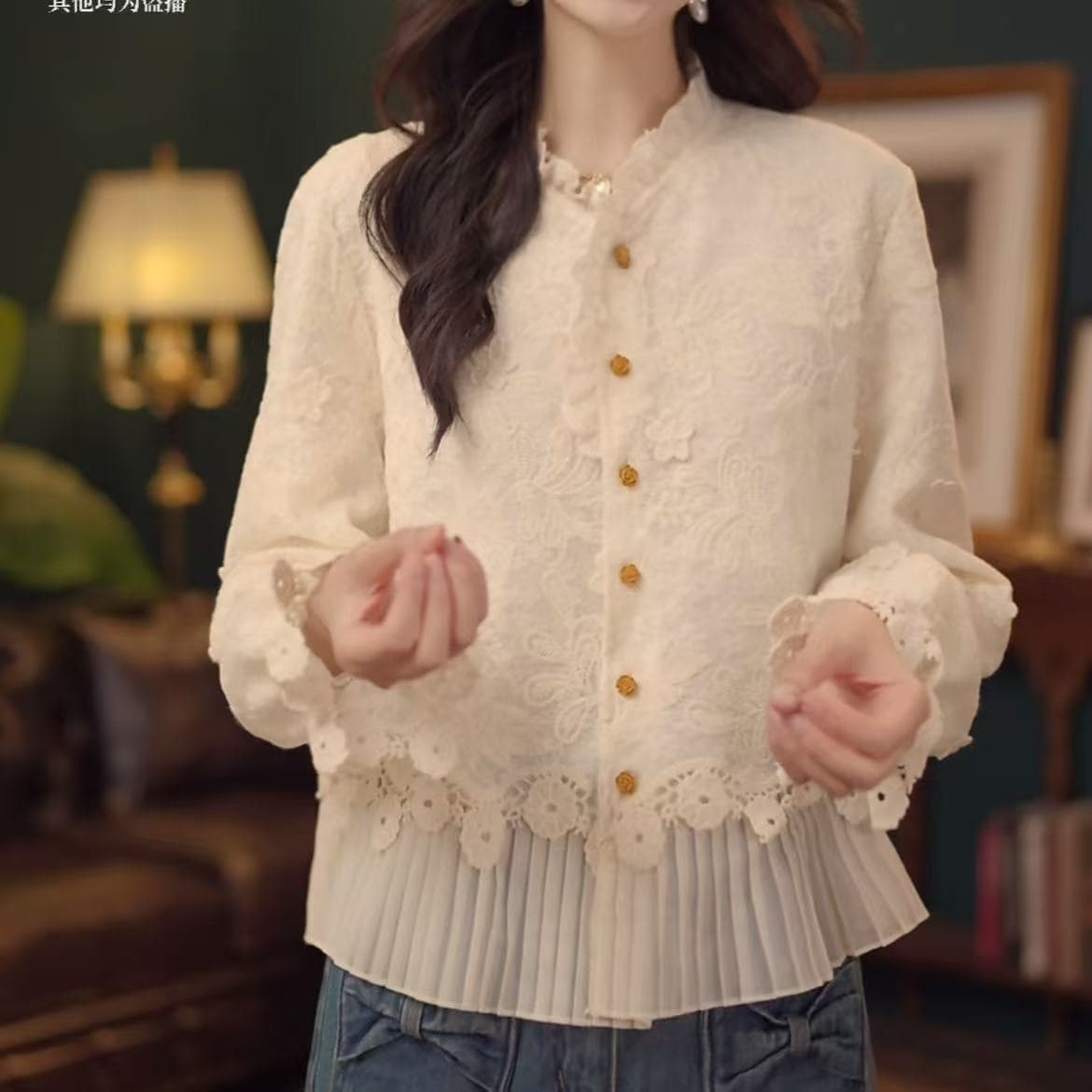 살구 배 홍콩 바람 레트로 단색 긴팔 루즈핏 슬림해 보이는 맨위 상세 이미지 4