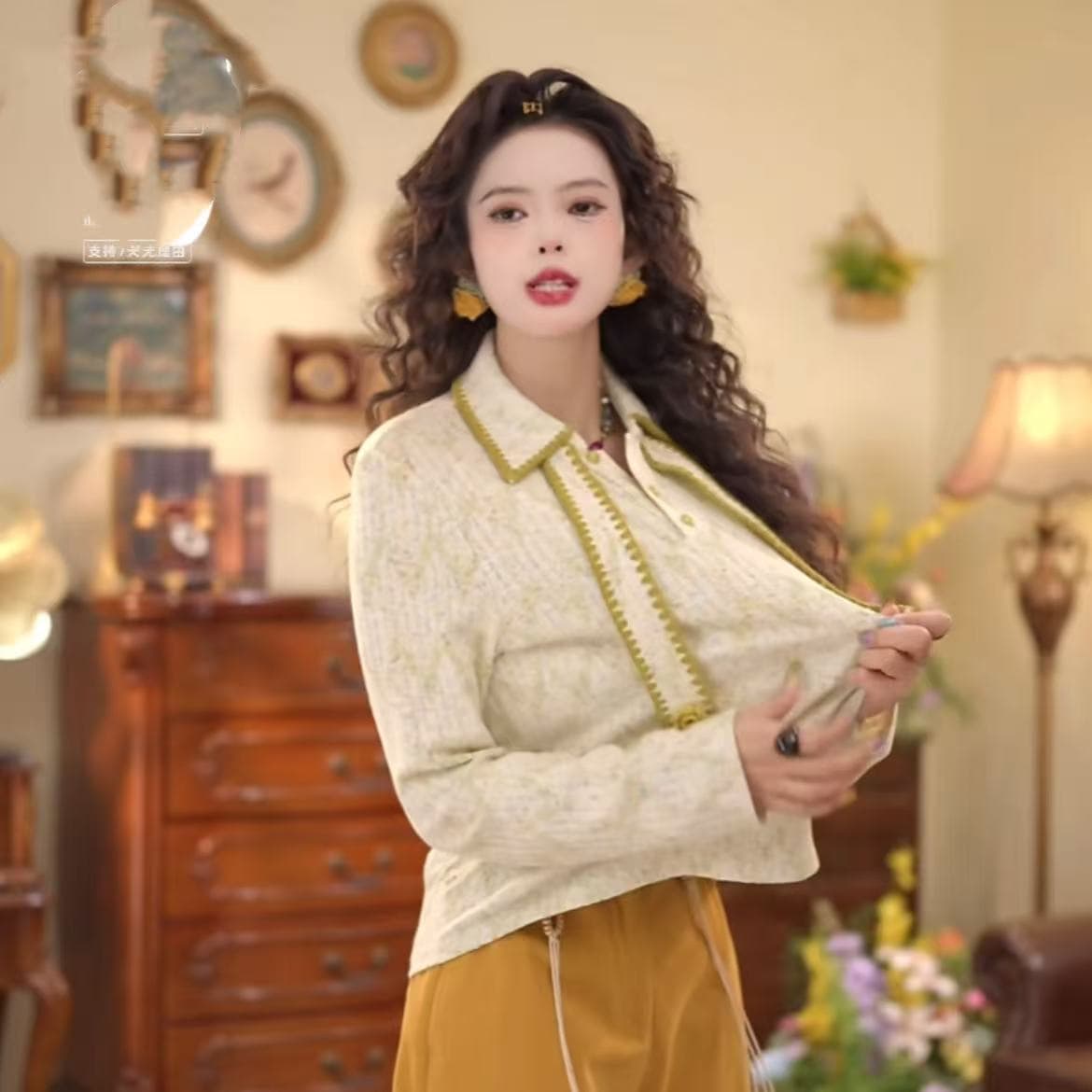 꽃 송이 레트로 항구 바람 봄 새로운 셔츠 품격 디자인 센스 맨위 이미지 6