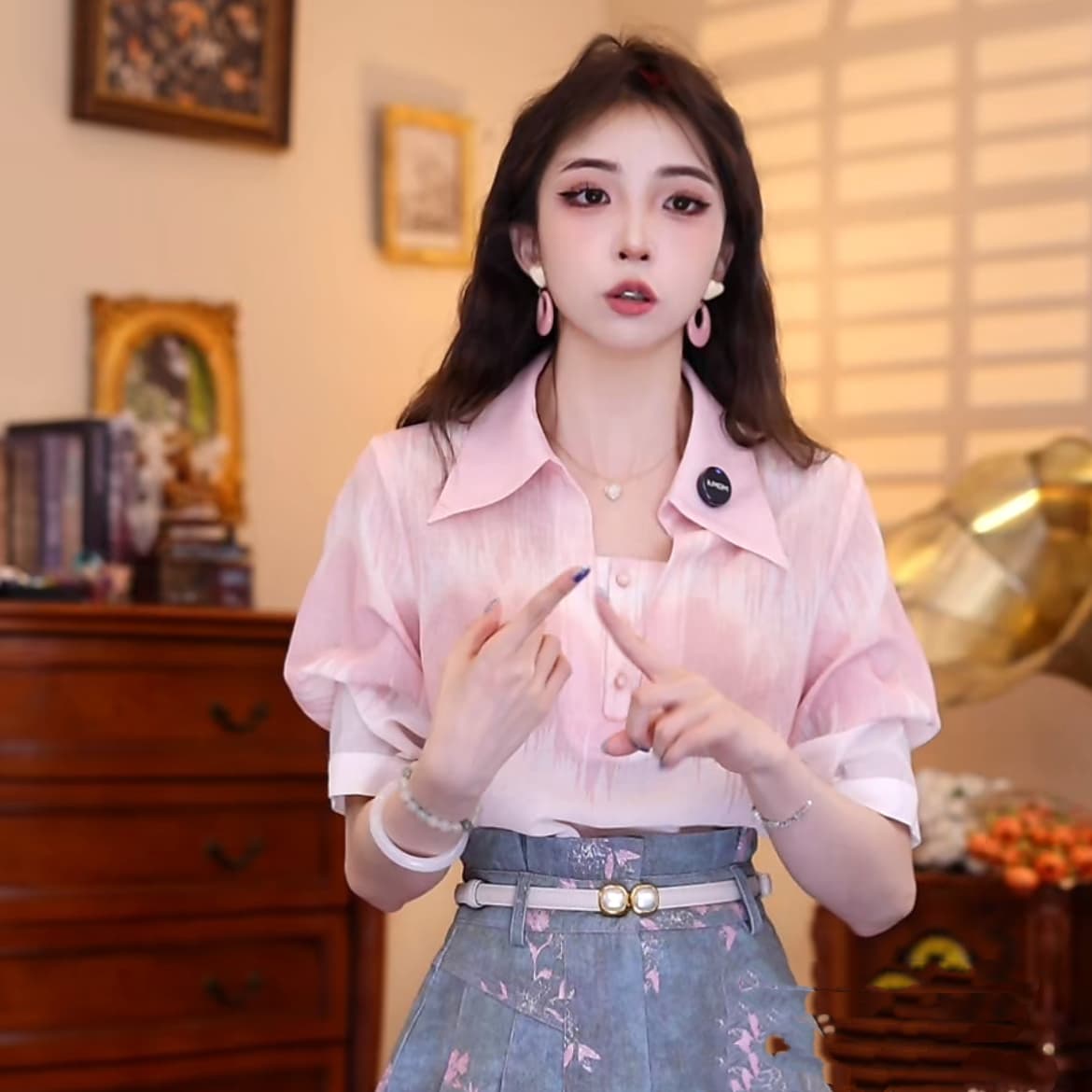 폭발 주스 복숭아 홍콩 느낌 레트로 패션 품격 맨위 이미지 3