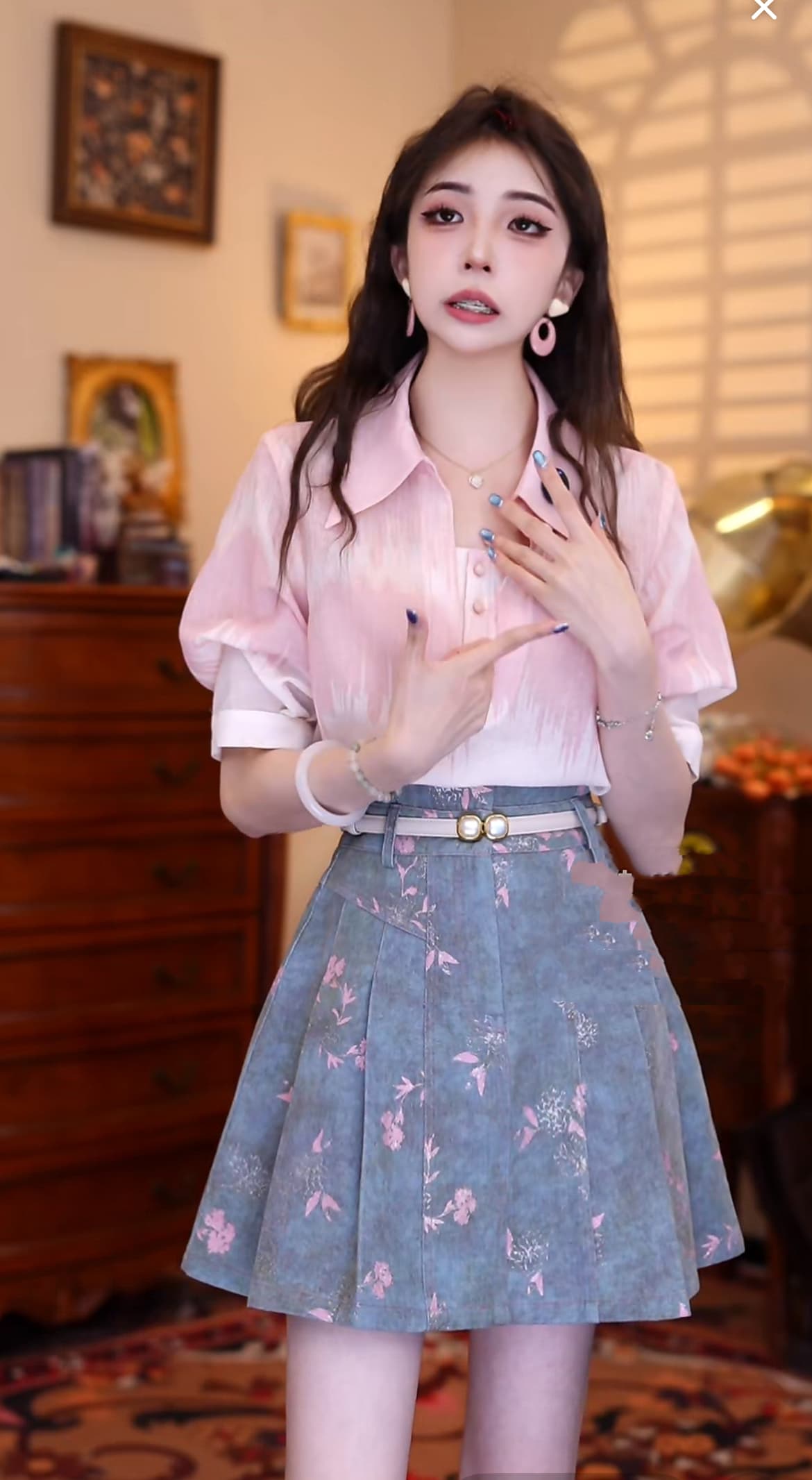 폭발 주스 복숭아 홍콩 느낌 레트로 패션 품격 맨위 상세 이미지 4