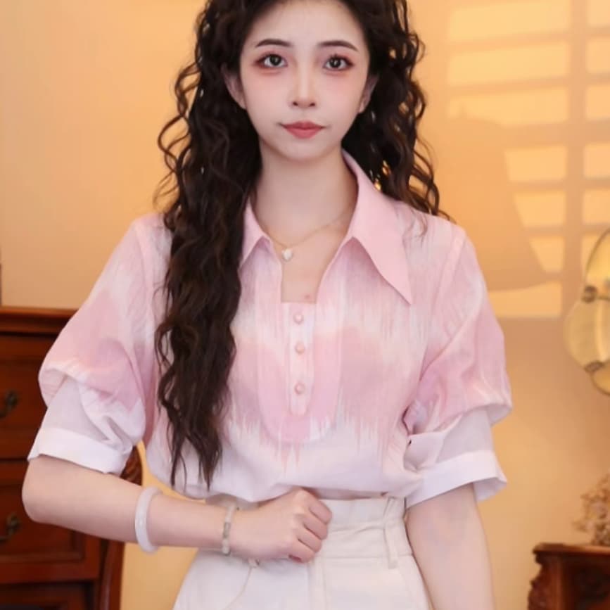 폭발 주스 복숭아 홍콩 느낌 레트로 패션 품격 맨위 상세 이미지 6