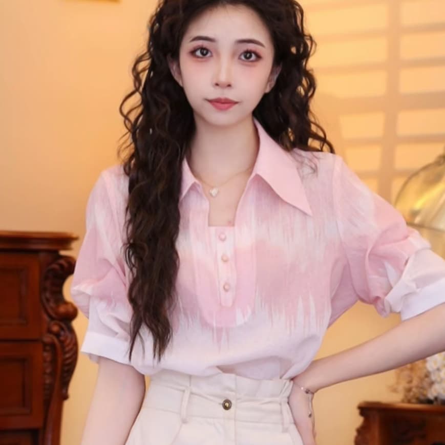 폭발 주스 복숭아 홍콩 느낌 레트로 패션 품격 맨위 상세 이미지 10