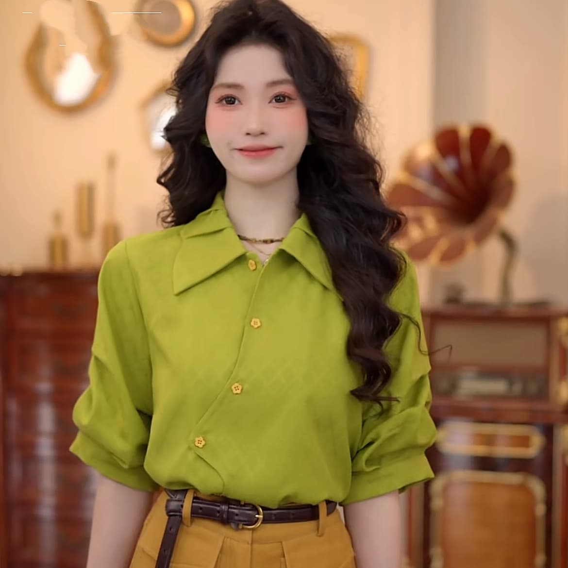 4 색 유키 안 스택 그늘 봄 여름 반팔 맨위 품격 새로운 다용도 작은 대중 셔츠 데님 반신 스커트 상세 이미지 22