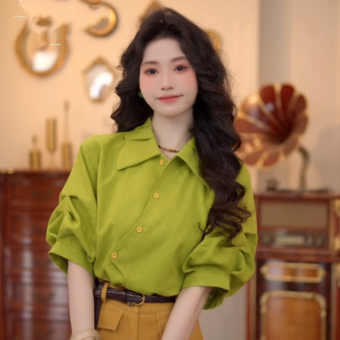 4 색 유키 안 스택 그늘 봄 여름 반팔 맨위 품격 새로운 다용도 작은 대중 셔츠 데님 반신 스커트 상세 이미지 25