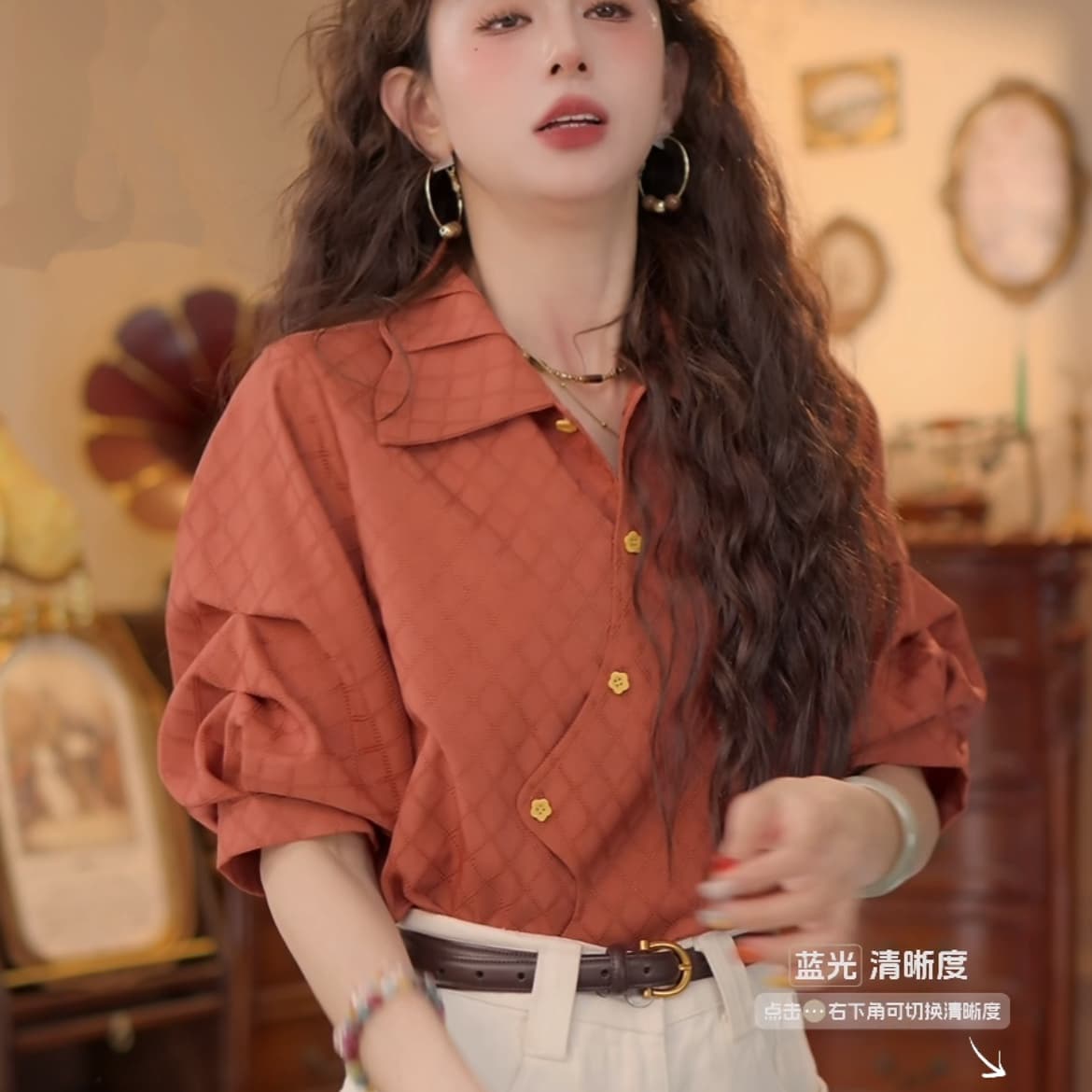 4 색 유키 안 스택 그늘 봄 여름 반팔 맨위 품격 새로운 다용도 작은 대중 셔츠 데님 반신 스커트 이미지 5