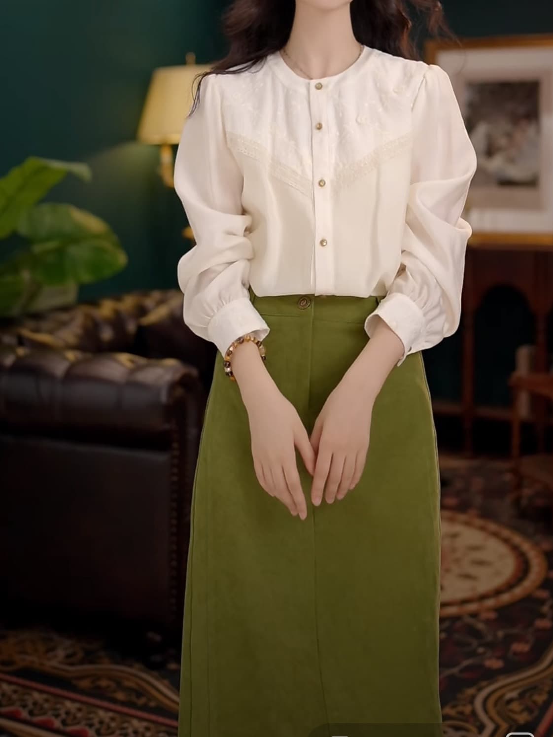 하트 비트 항구 바람 레트로 셔츠 루즈핏 슬림해 보이는 셔츠 맨위 상세 이미지 5