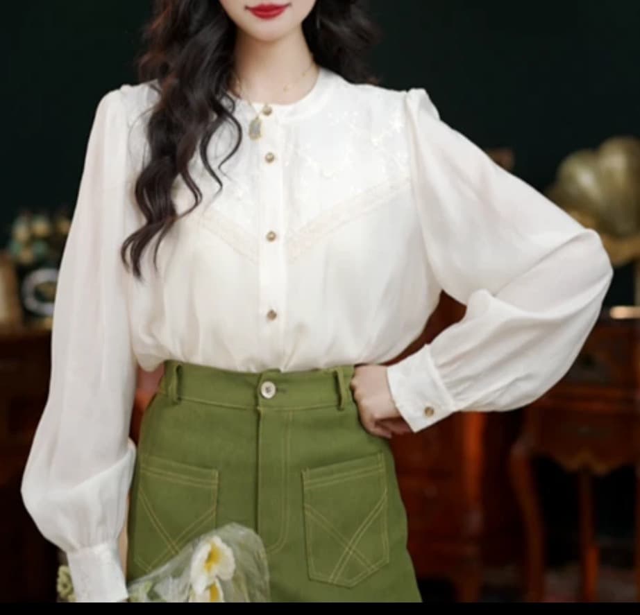 하트 비트 항구 바람 레트로 셔츠 루즈핏 슬림해 보이는 셔츠 맨위 상세 이미지 6