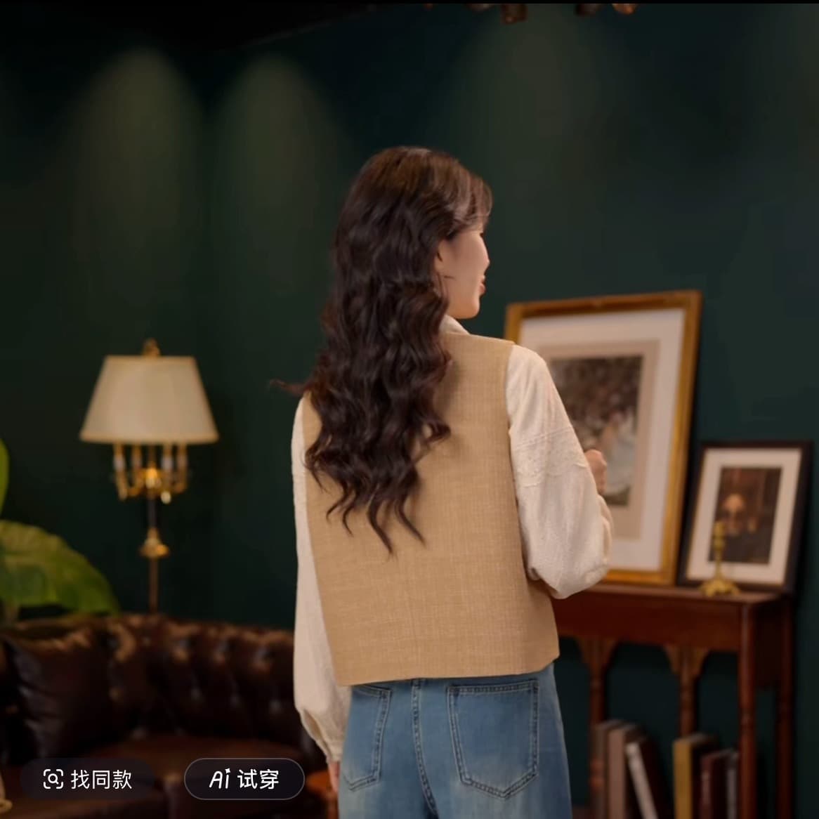 반 조리 모카 항구 바람 레트로 단색 민소매 베스트 슬림해 보이는 이미지 6