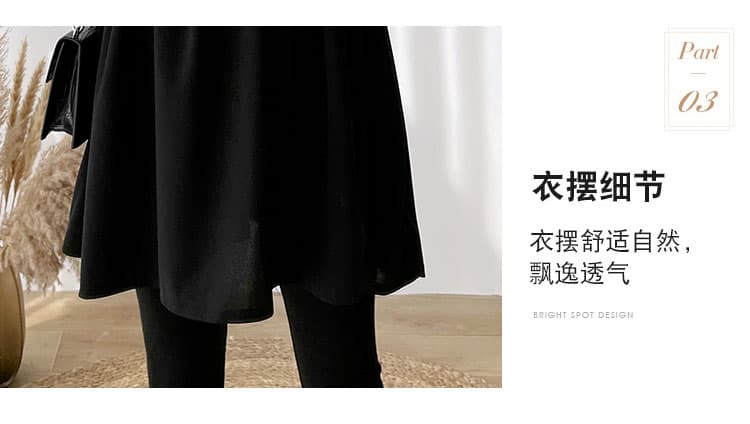 실사 봄 가을 새로운 출산 착용 달콤함 베이비 칼라 검정색 루즈핏 임산부 드레스 상세 이미지 6
