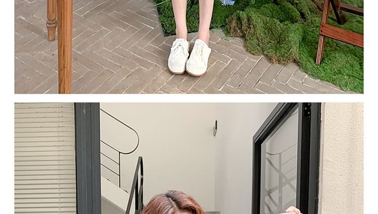 지금 여름 새로운 베이비 칼라 해군 체크무늬 반팔 루즈핏 허리 수축 표지 배 슬림해 보이는 캐주얼 드레스 상세 이미지 16