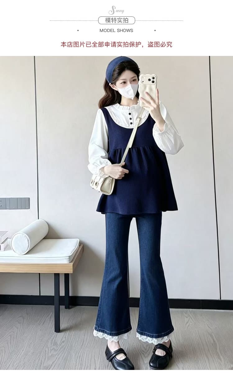 실사 봄 가을 한 부서 페이크 레이어드 루즈핏 편안함 프로 피부 인형 셔츠 부드러운 찹쌀 통기성 다용도 슬림해 보이는 착용 가져 가라. 상세 이미지 8