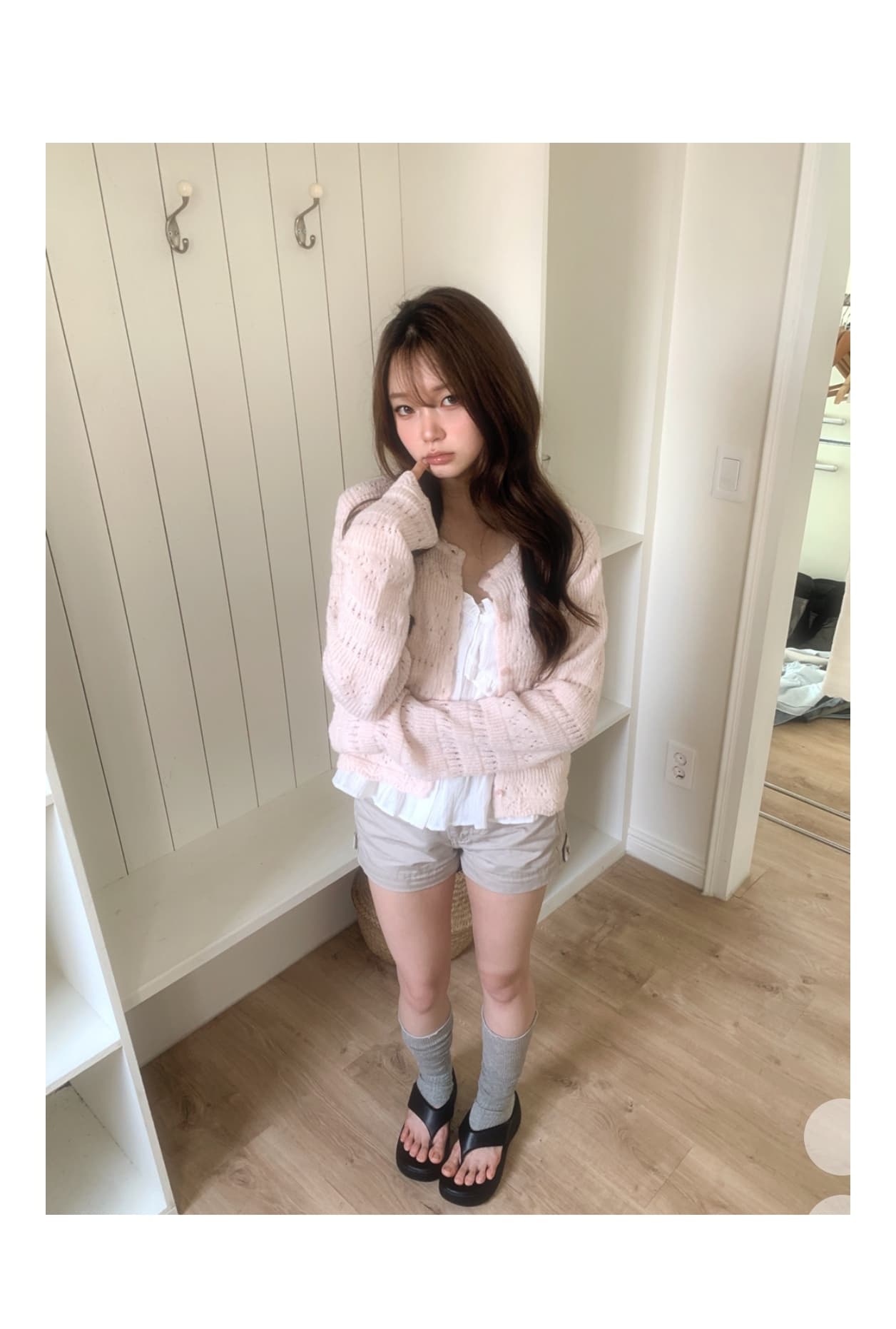 2026 새로운 레트로 주름 질감 부서 버클 레이스 슬립 셔츠 상세 이미지 7