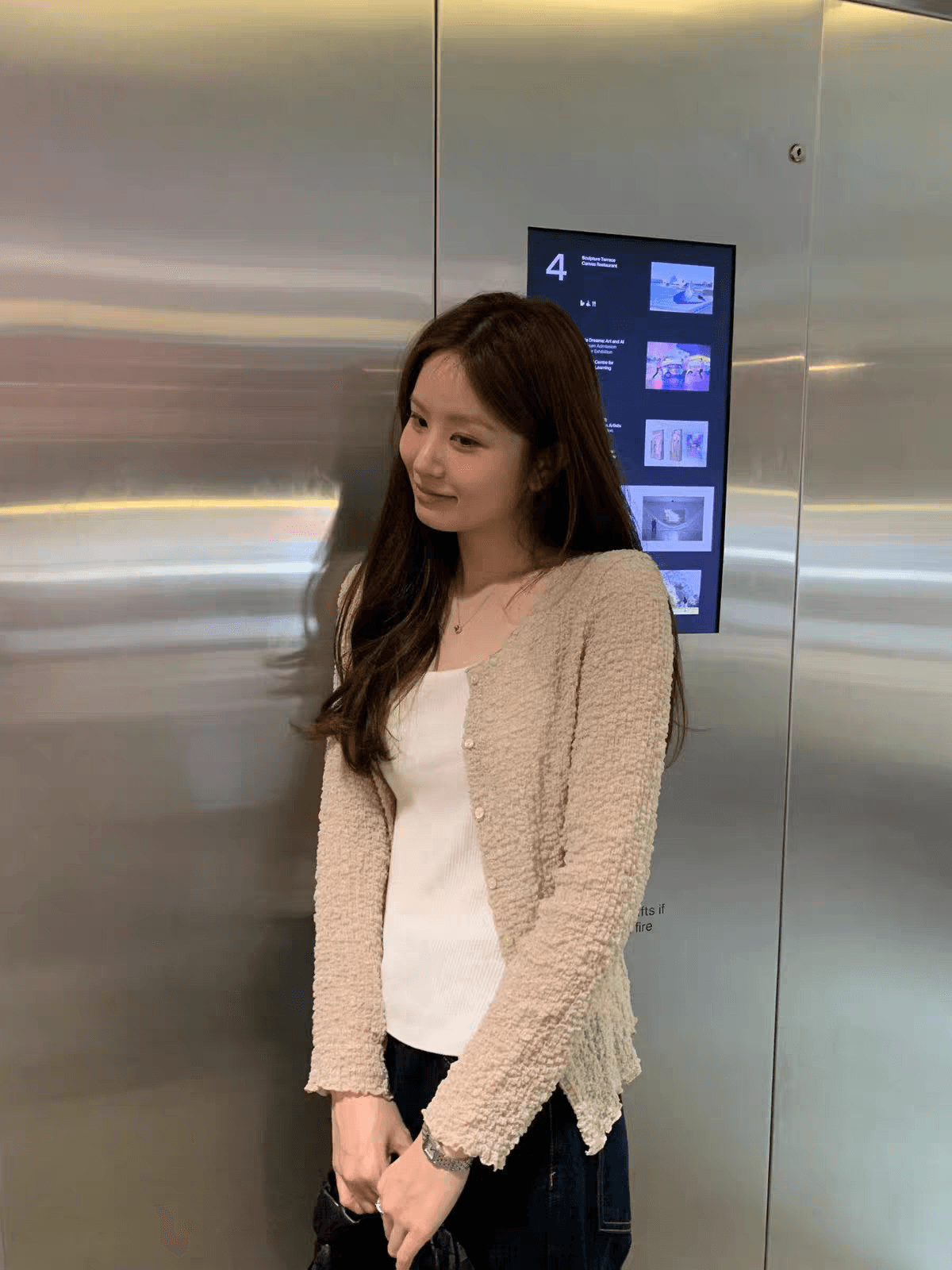 품격 작은 샤넬 스타일 라운드 넥 얇은 스타일 주름 맨위 한국 스타일 다용도 단추 카디건 코트 상세 이미지 6