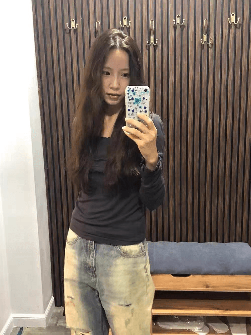 이른 가을 부드럽다 스택 착용 목이버섯 레이스 긴팔 만나는 티셔츠 맨위 투피스 조끼 상세 이미지 4