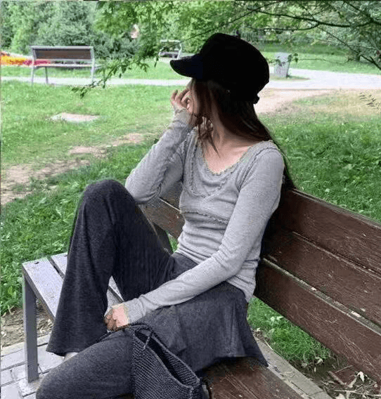 이른 가을 부드럽다 스택 착용 목이버섯 레이스 긴팔 만나는 티셔츠 맨위 투피스 조끼 상세 이미지 9