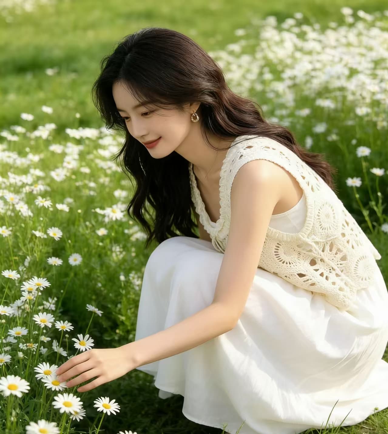 자수 홀로우 아웃 니트 베스트 조끼 여성 여름 외부 가져 가라. 새로운 보헤미안 루즈핏 슬립 맨위 민소매 블라우스 상세 이미지 4