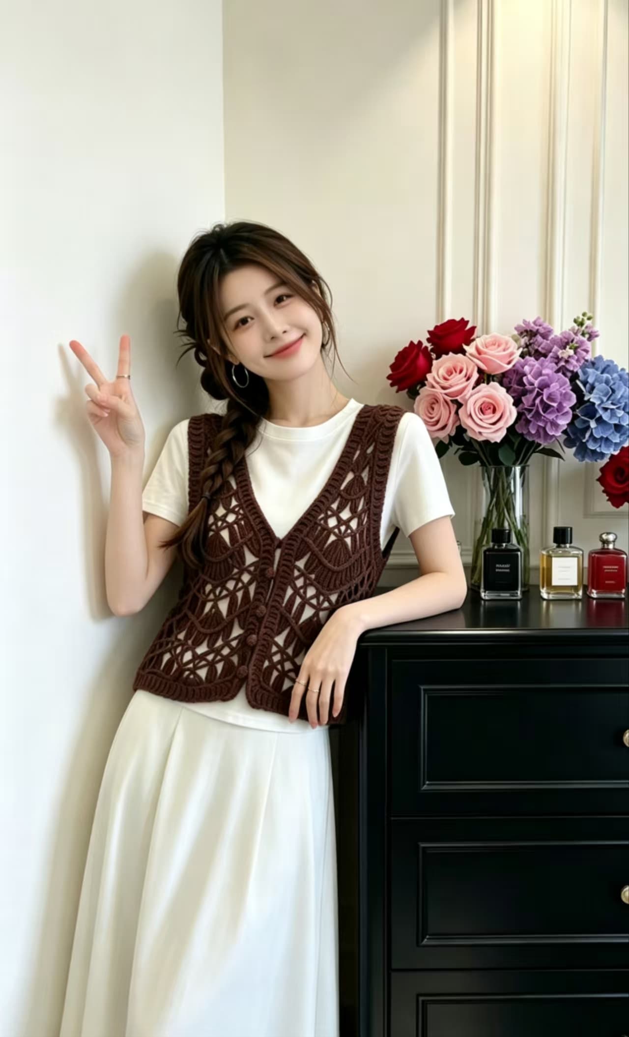 여름 신제품 다용도 섹션 여성 의류 민소매 열기 니트 조끼 베스트 이미지 2