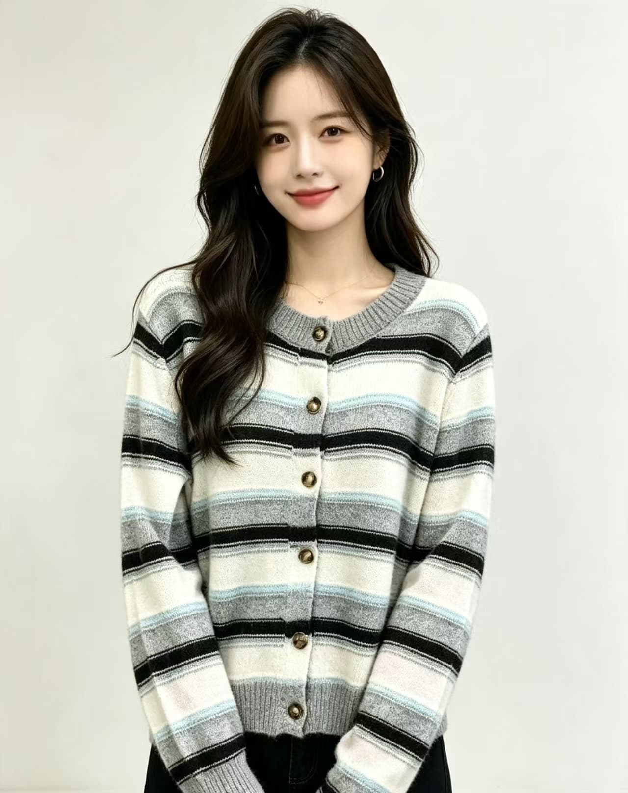 출퇴근 미니멀리즘 싱글 줄 버튼 와이드 부드러운 찹쌀 다용도 니트 오픈 가디건 여성 가을 섹션 후드 긴팔 다용도 맨위 트렌디 상세 이미지 5