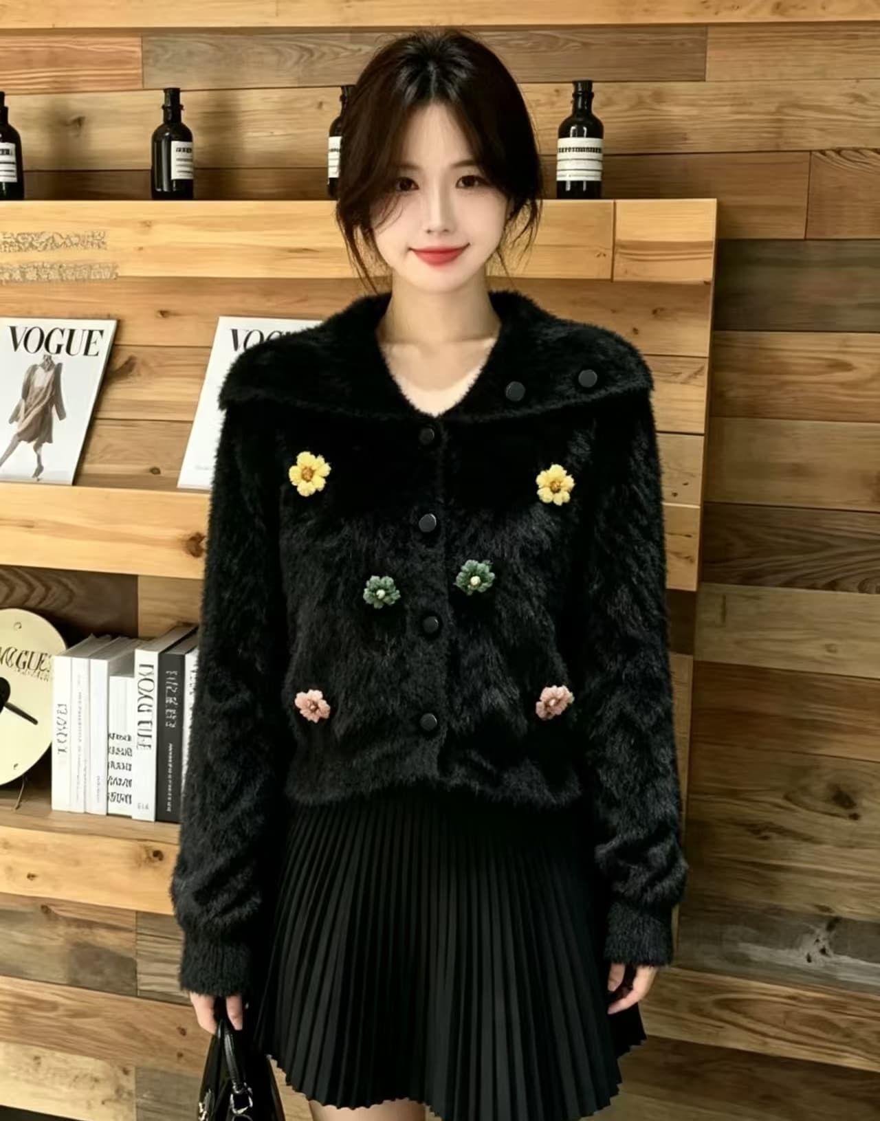 프랑스식 느긋한 바람 스웨터 오픈 가디건 여성 2026 가을 겨울철 새로운 작은 키 부드러운 찹쌀 니트 재킷 상세 이미지 3