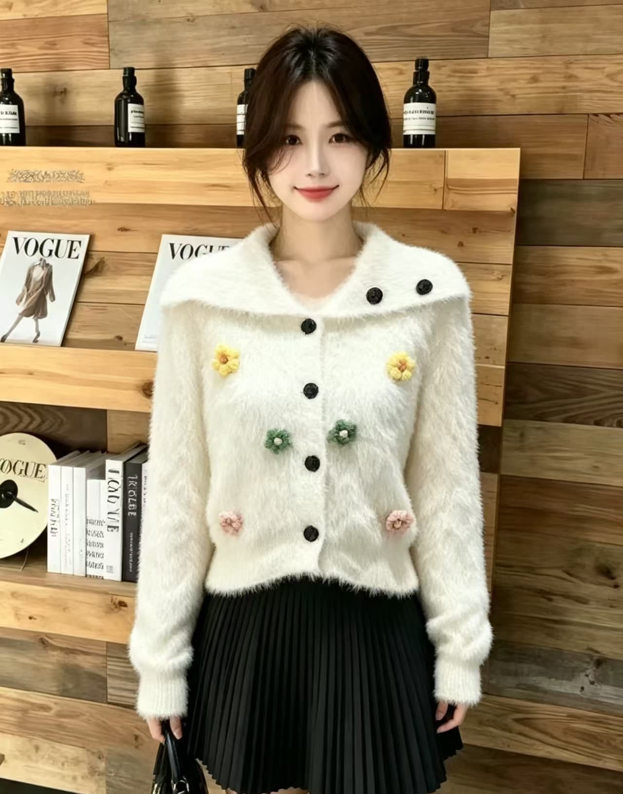 프랑스식 느긋한 바람 스웨터 오픈 가디건 여성 2026 가을 겨울철 새로운 작은 키 부드러운 찹쌀 니트 재킷 상세 이미지 5