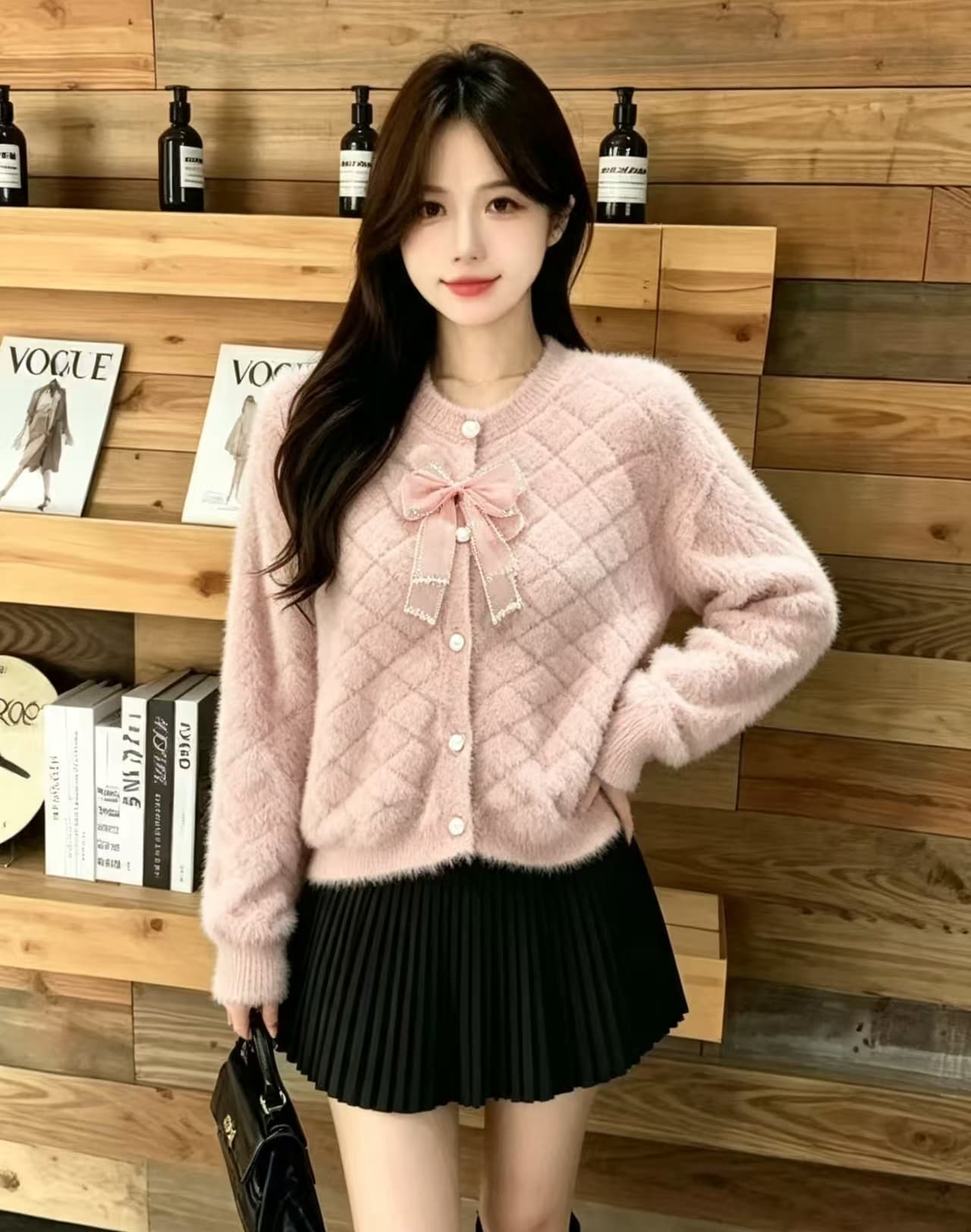 쇼트 스타일 작은 샤넬 스타일 명문 여성 만나는 인사이드 가져 가라. 이른 가을 겨울 2025 년 새로운 여성 재킷 고급 센스 라운드 넥 루즈핏 상세 이미지 4