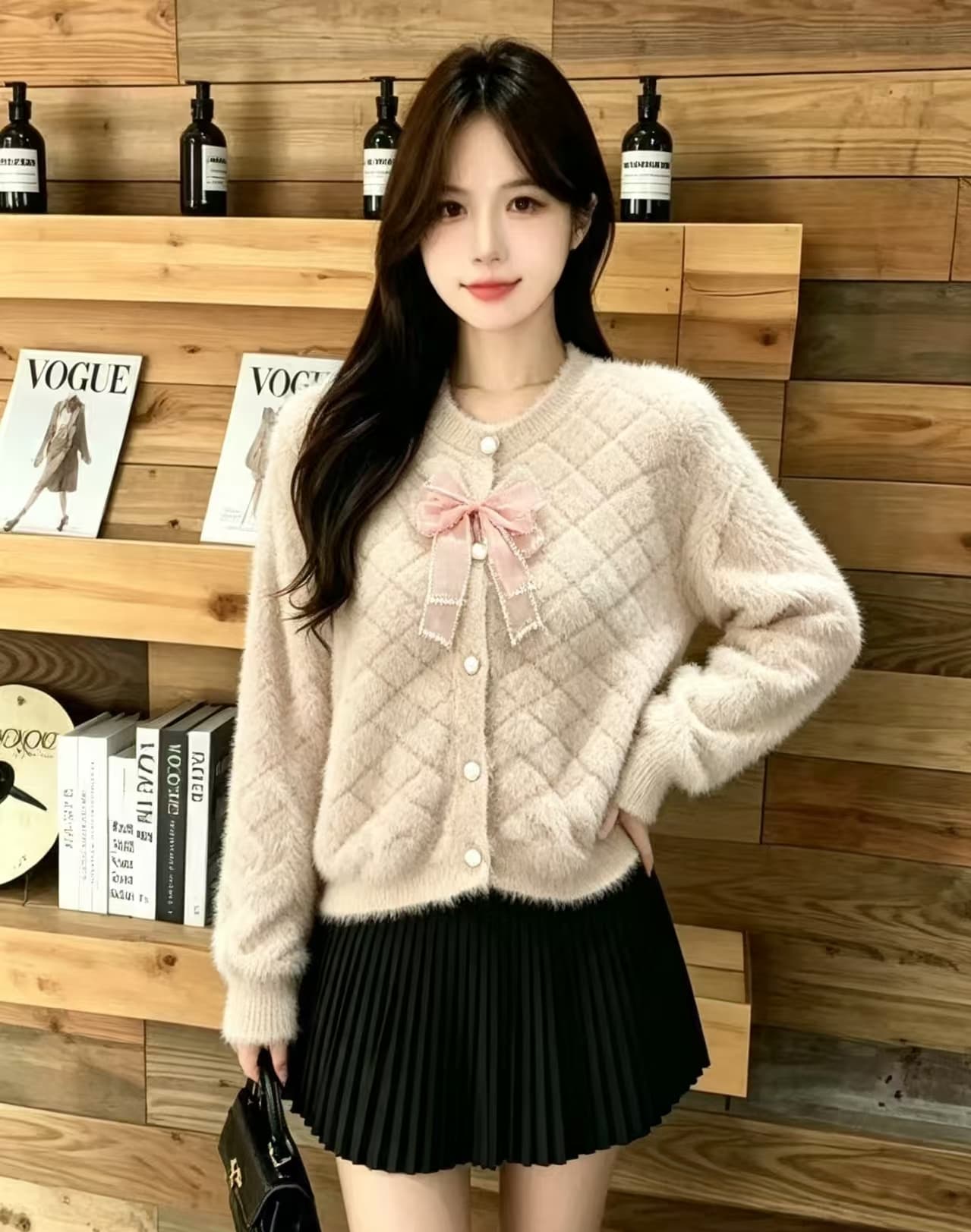 쇼트 스타일 작은 샤넬 스타일 명문 여성 만나는 인사이드 가져 가라. 이른 가을 겨울 2025 년 새로운 여성 재킷 고급 센스 라운드 넥 루즈핏 상세 이미지 6