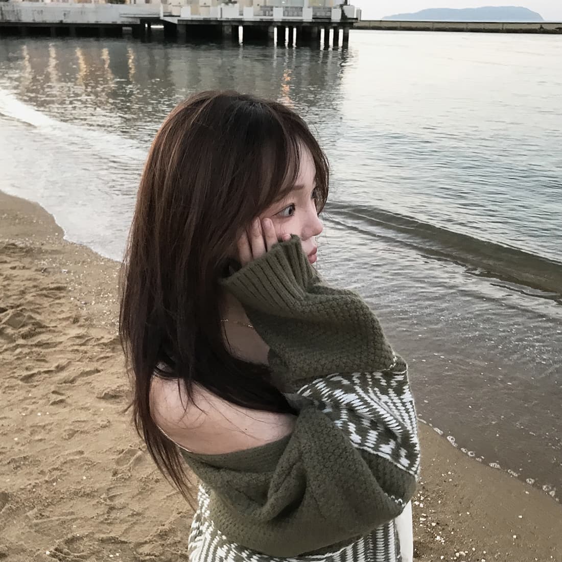 한국 chic 느긋한 루즈핏 레트로 자카드 스웨터 코트 보온 긴팔 니트 오픈 가디건 여성 상세 이미지 1