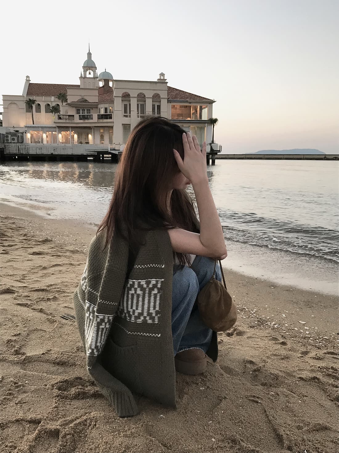 한국 chic 느긋한 루즈핏 레트로 자카드 스웨터 코트 보온 긴팔 니트 오픈 가디건 여성 상세 이미지 9
