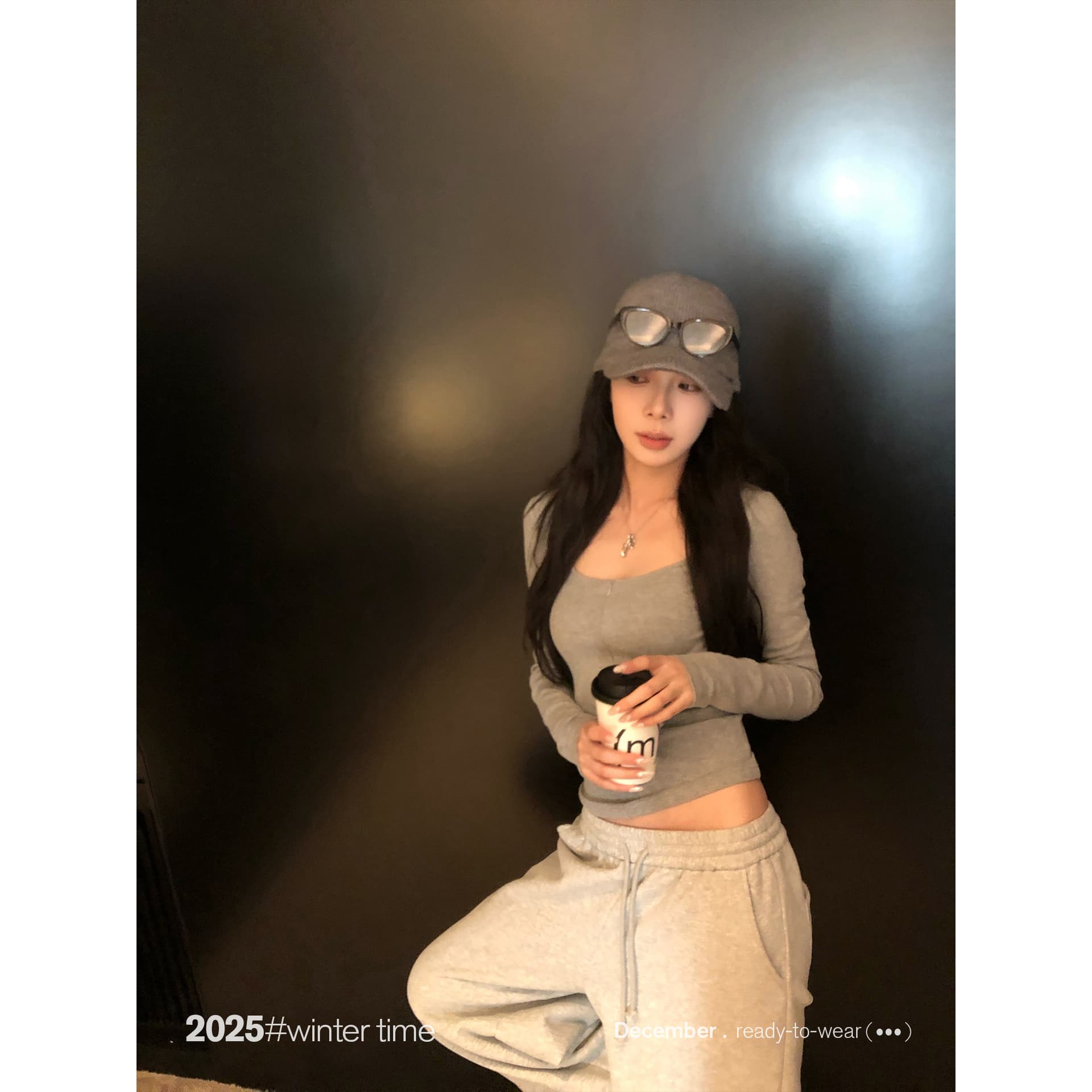 사람들 면 260 그램 u 칼라 문 襟 숨겨진 당겨서 몸매 가꾸기 긴팔 티셔츠 여성 이른 봄 핫걸 바람 인사이드 가져 가라. 긍정적 인 어깨 만나는 맨위 상세 이미지 1